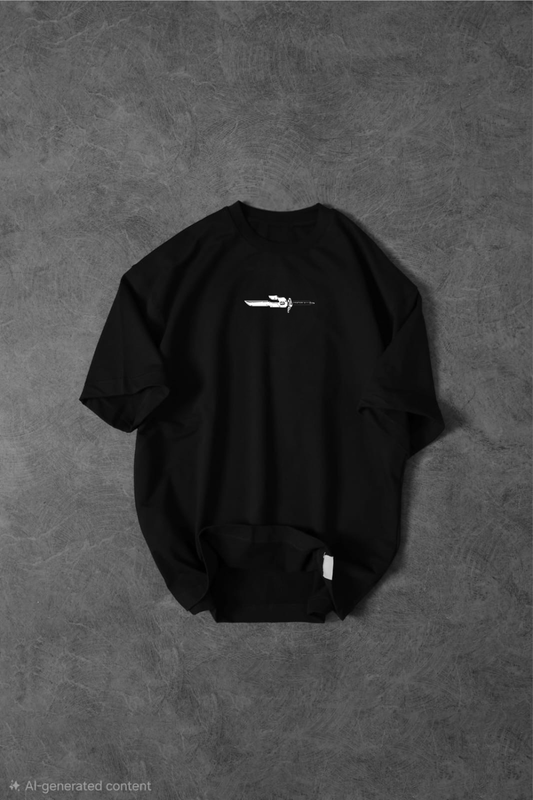 Behind Black Tee
